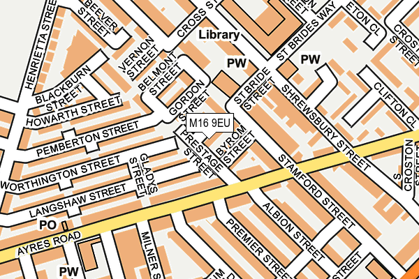 M16 9EU map - OS OpenMap – Local (Ordnance Survey)