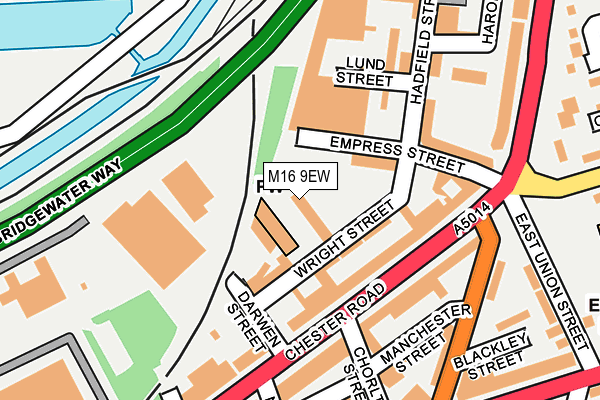 M16 9EW map - OS OpenMap – Local (Ordnance Survey)