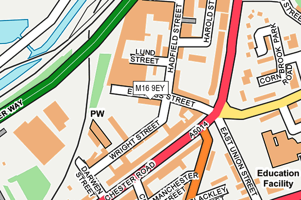 M16 9EY map - OS OpenMap – Local (Ordnance Survey)