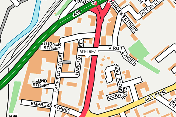 M16 9EZ map - OS OpenMap – Local (Ordnance Survey)