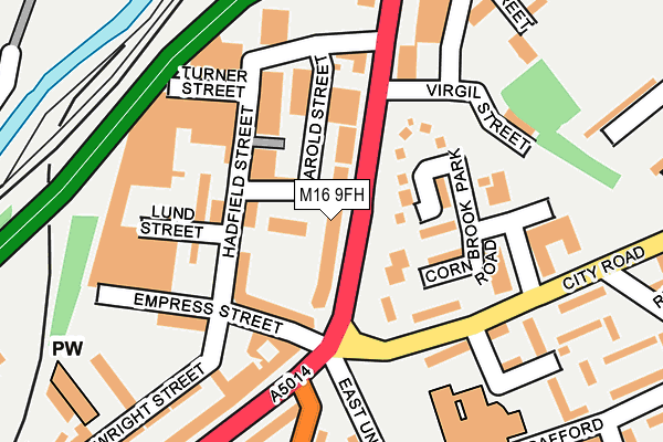 M16 9FH map - OS OpenMap – Local (Ordnance Survey)