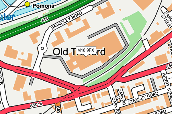 M16 9FX map - OS OpenMap – Local (Ordnance Survey)