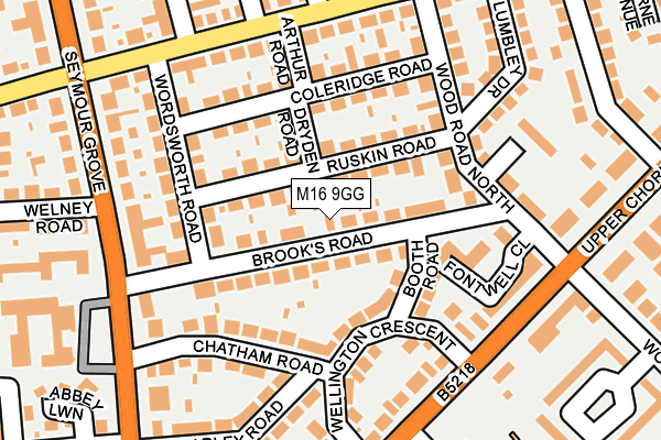 M16 9GG map - OS OpenMap – Local (Ordnance Survey)