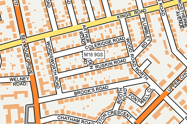 M16 9GS map - OS OpenMap – Local (Ordnance Survey)