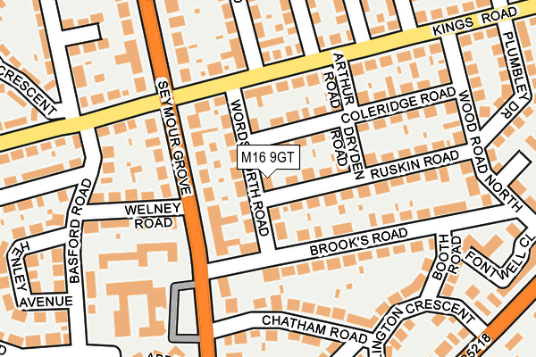 M16 9GT map - OS OpenMap – Local (Ordnance Survey)