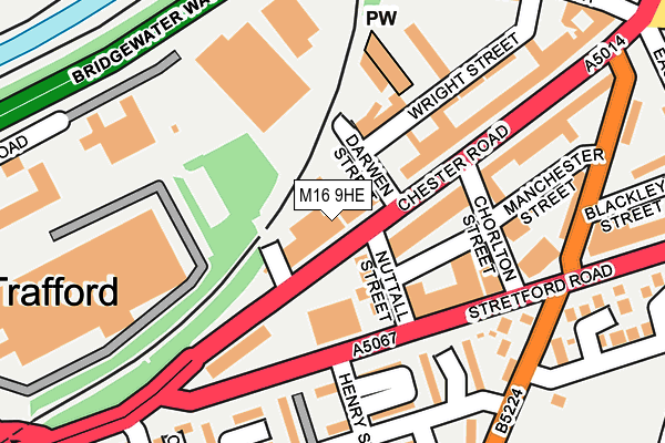 M16 9HE map - OS OpenMap – Local (Ordnance Survey)