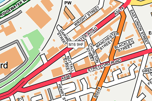 M16 9HF map - OS OpenMap – Local (Ordnance Survey)