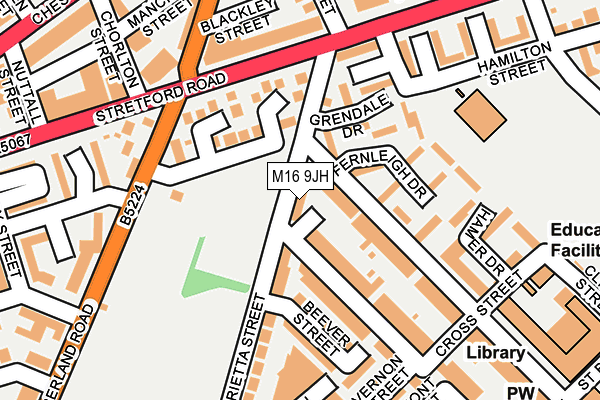 M16 9JH map - OS OpenMap – Local (Ordnance Survey)