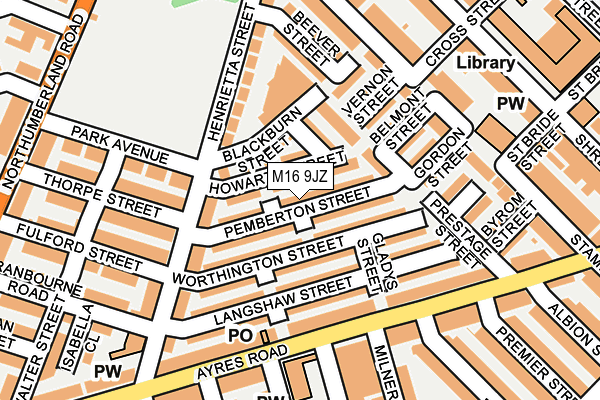 M16 9JZ map - OS OpenMap – Local (Ordnance Survey)