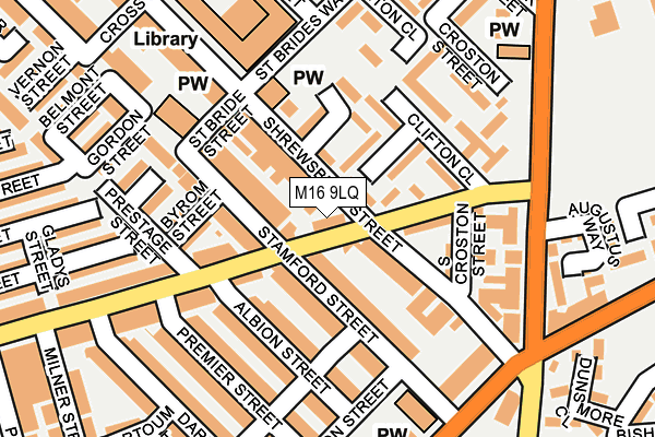 M16 9LQ map - OS OpenMap – Local (Ordnance Survey)