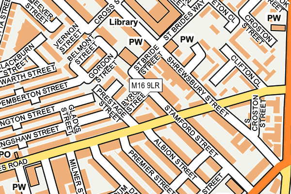 M16 9LR map - OS OpenMap – Local (Ordnance Survey)