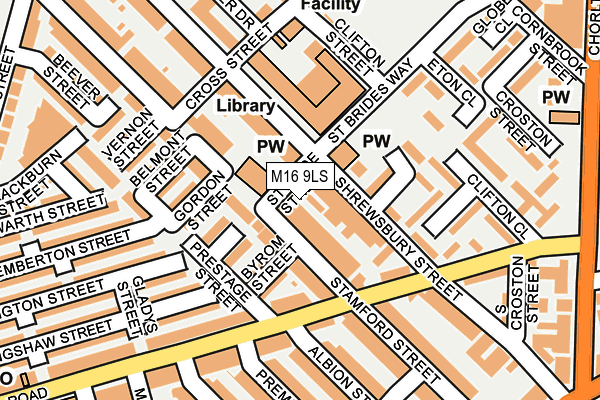 M16 9LS map - OS OpenMap – Local (Ordnance Survey)