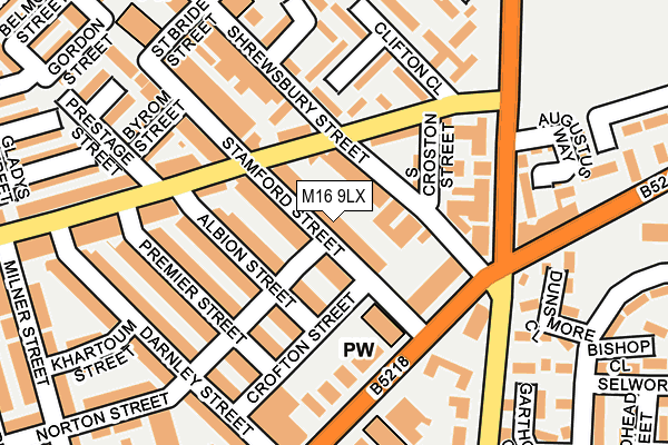 M16 9LX map - OS OpenMap – Local (Ordnance Survey)