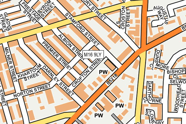 M16 9LY map - OS OpenMap – Local (Ordnance Survey)