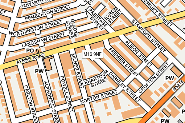 M16 9NF map - OS OpenMap – Local (Ordnance Survey)