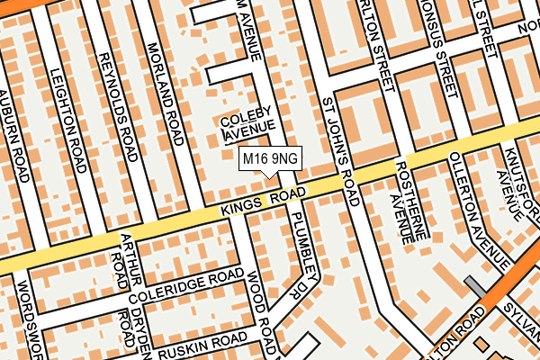 M16 9NG map - OS OpenMap – Local (Ordnance Survey)