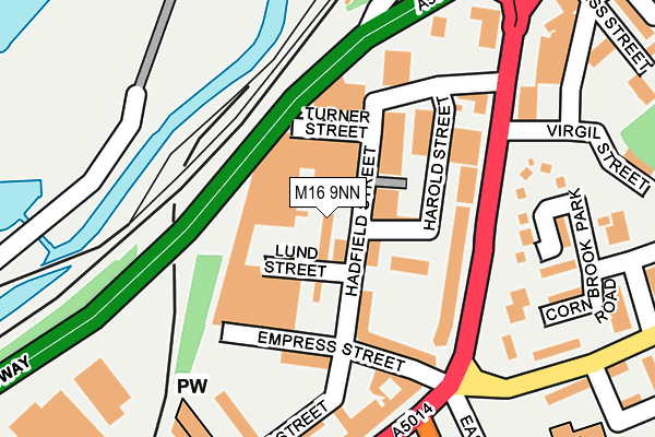 M16 9NN map - OS OpenMap – Local (Ordnance Survey)