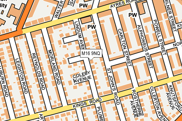 M16 9NQ map - OS OpenMap – Local (Ordnance Survey)