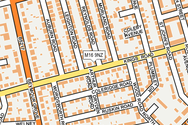 M16 9NZ map - OS OpenMap – Local (Ordnance Survey)