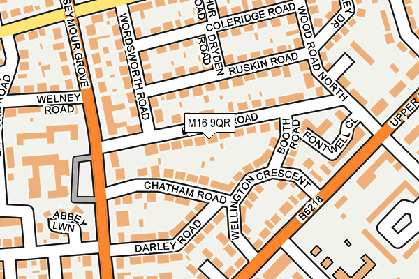 M16 9QR map - OS OpenMap – Local (Ordnance Survey)