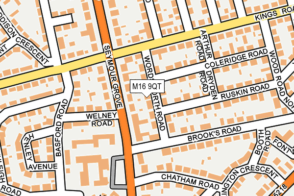 M16 9QT map - OS OpenMap – Local (Ordnance Survey)