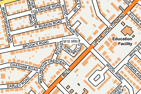 M16 9RN map - OS OpenMap – Local (Ordnance Survey)