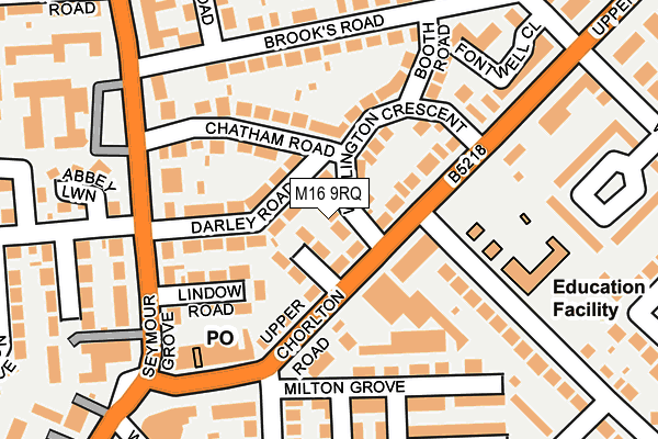 M16 9RQ map - OS OpenMap – Local (Ordnance Survey)