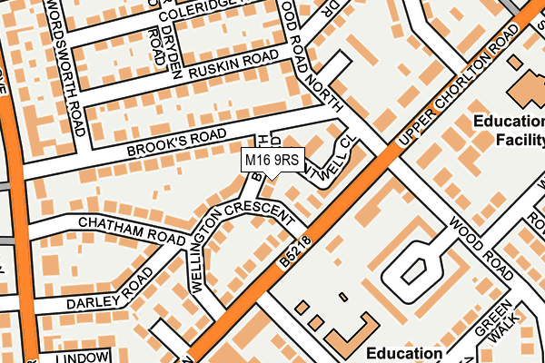 M16 9RS map - OS OpenMap – Local (Ordnance Survey)