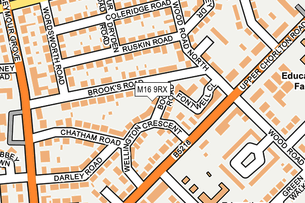 M16 9RX map - OS OpenMap – Local (Ordnance Survey)