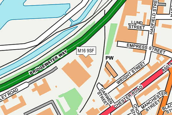 M16 9SF map - OS OpenMap – Local (Ordnance Survey)