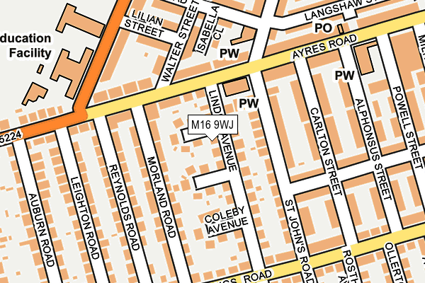 M16 9WJ map - OS OpenMap – Local (Ordnance Survey)