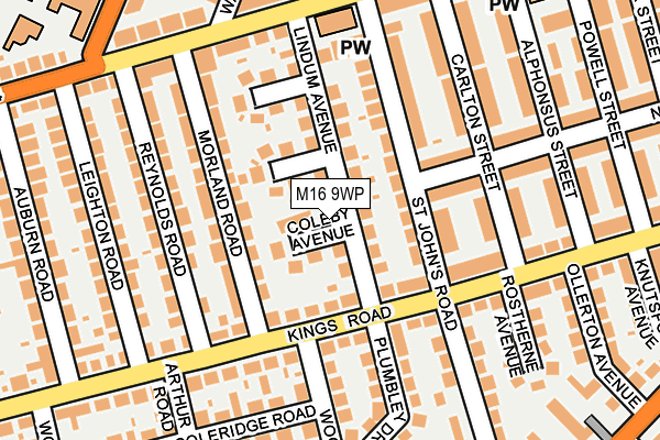 M16 9WP map - OS OpenMap – Local (Ordnance Survey)