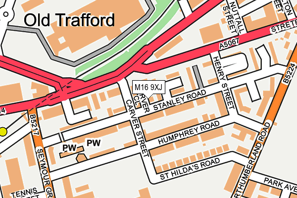 M16 9XJ map - OS OpenMap – Local (Ordnance Survey)