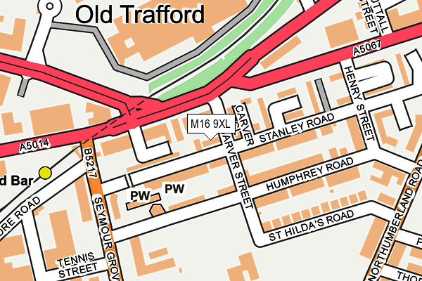 M16 9XL map - OS OpenMap – Local (Ordnance Survey)