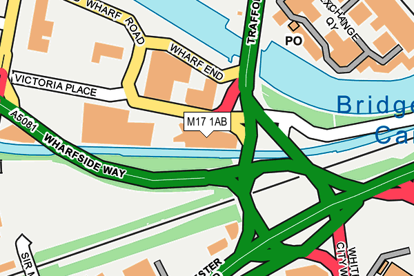 M17 1AB map - OS OpenMap – Local (Ordnance Survey)