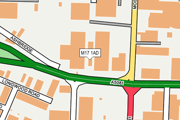 M17 1AD map - OS OpenMap – Local (Ordnance Survey)