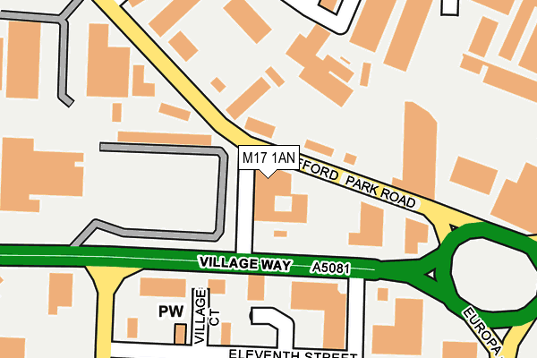 M17 1AN map - OS OpenMap – Local (Ordnance Survey)