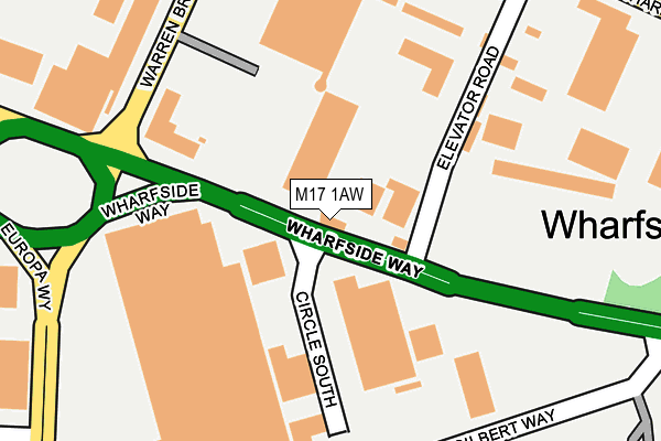 M17 1AW map - OS OpenMap – Local (Ordnance Survey)