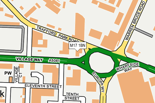 M17 1BN map - OS OpenMap – Local (Ordnance Survey)