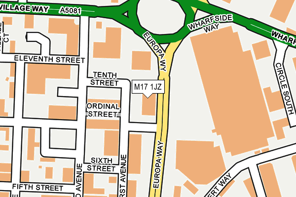 M17 1JZ map - OS OpenMap – Local (Ordnance Survey)