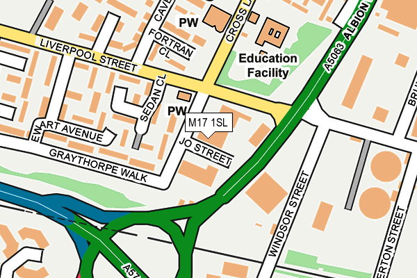 M17 1SL map - OS OpenMap – Local (Ordnance Survey)