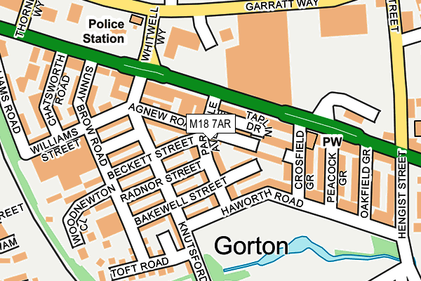 M18 7AR map - OS OpenMap – Local (Ordnance Survey)