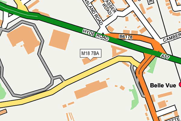 M18 7BA map - OS OpenMap – Local (Ordnance Survey)