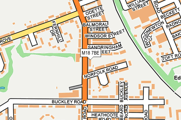M18 7BE map - OS OpenMap – Local (Ordnance Survey)