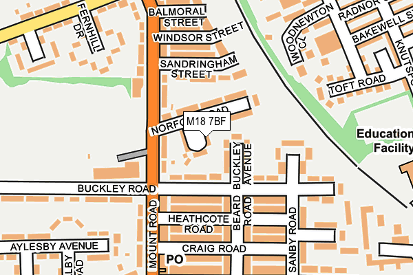 M18 7BF map - OS OpenMap – Local (Ordnance Survey)