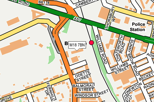 M18 7BN map - OS OpenMap – Local (Ordnance Survey)