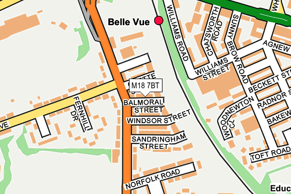 M18 7BT map - OS OpenMap – Local (Ordnance Survey)