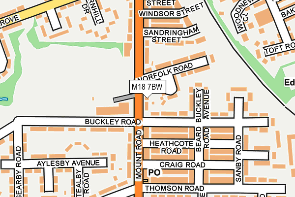 M18 7BW map - OS OpenMap – Local (Ordnance Survey)