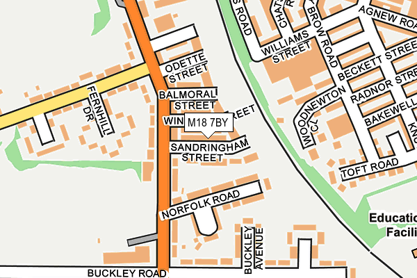 M18 7BY map - OS OpenMap – Local (Ordnance Survey)