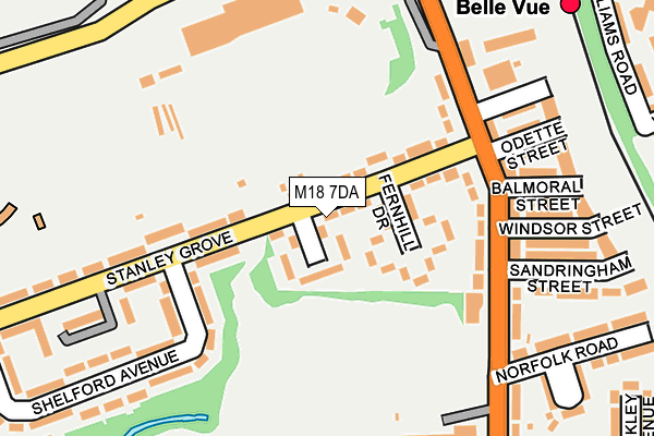 M18 7DA map - OS OpenMap – Local (Ordnance Survey)